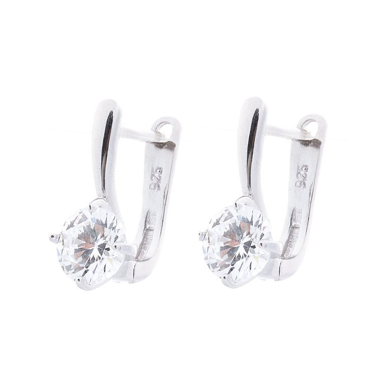 Серебряные серьги с фианитами 122256 от ювелирного магазина Оникс - 1