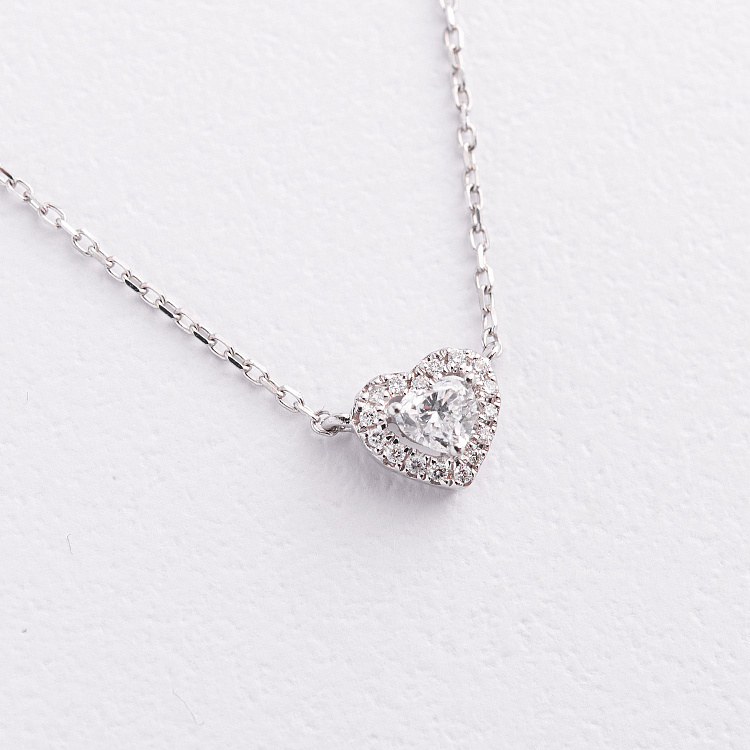 Золоте кольє "Сердечко" з діамантами колб0179ca від ювелірного магазину Онікс