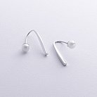 Срібні сережки з перлами 122351 от ювелирного магазина Оникс - 3