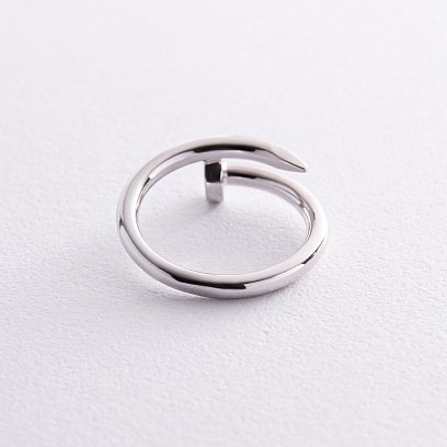 Кольцо "Гвоздь" в белом золоте к07364 №5