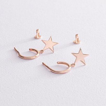 Золоті сережки - пусети "Зірочки" с07333 №5