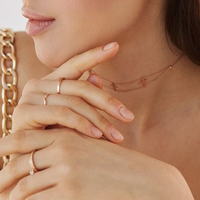 Золота каблучка з фіанітом к06603 №2