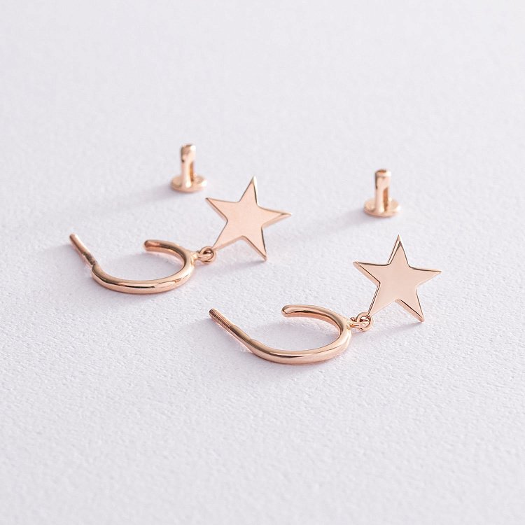 Золоті сережки - пусети "Зірочки" с07333 від ювелірного магазину Онікс - 4