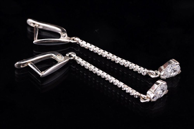 Сережки (фіаніт) 121046 від ювелірного магазину Онікс - 1