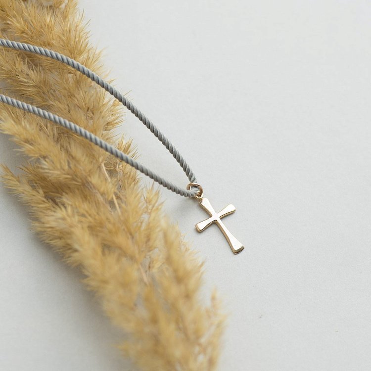 Золотой маленький крестик в стиле "Минимализм" п02970 от ювелирного магазина Оникс - 3