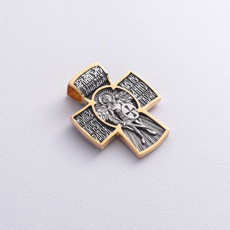 Срібний хрест "Архангел Михаїл" 132452 від ювелірного магазину Онікс - 5