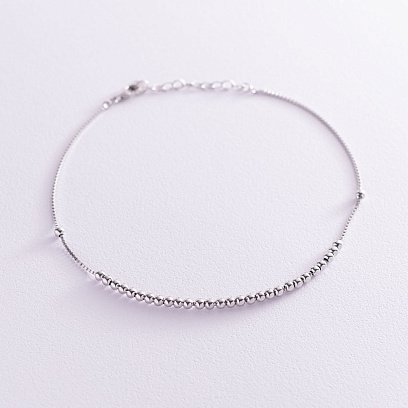 Серебряный браслет "Шарики" на ногу 141487
