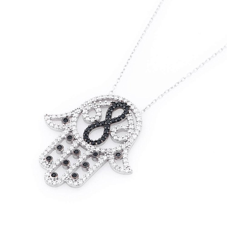 Серебряное колье "Хамса" 18590 от ювелирного магазина Оникс - 2