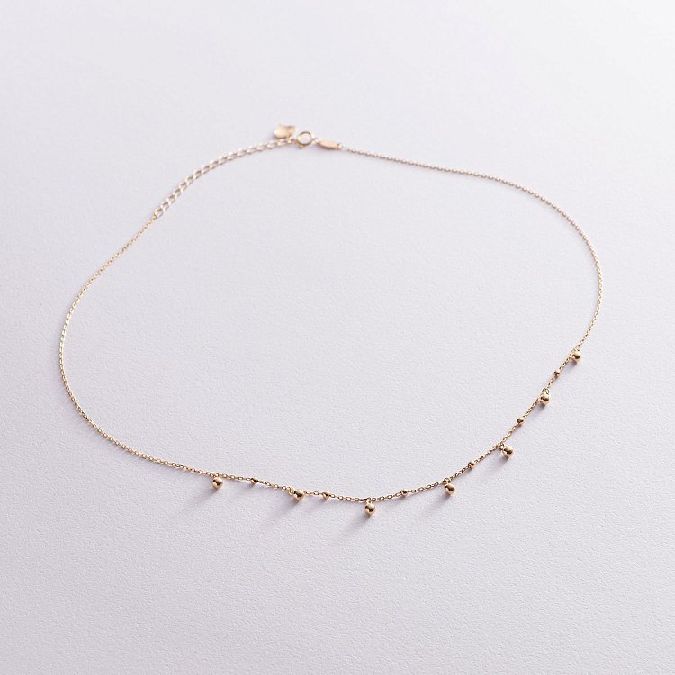 Колье "Шарики" в желтом золоте кол01949 от ювелирного магазина Оникс - 2