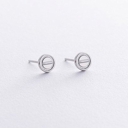 Срібні сережки - пусети "Love" 123112