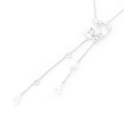 Серебряное колье без камней 18755 №4