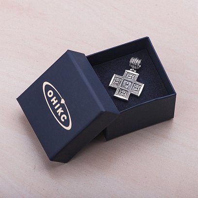 Серебряный православный крест с чернением 132489 №3