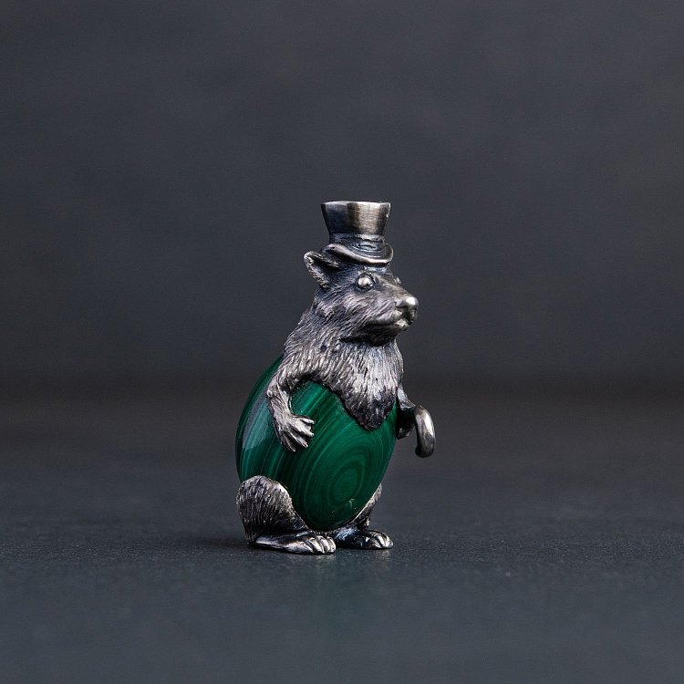 Срібна фігура "Миша" ручної роботи 23136 від ювелірного магазину Онікс