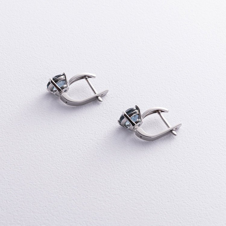 Серебряные серьги с топазами "Лондон Голубой" GS-02-003-33 от ювелирного магазина Оникс - 2