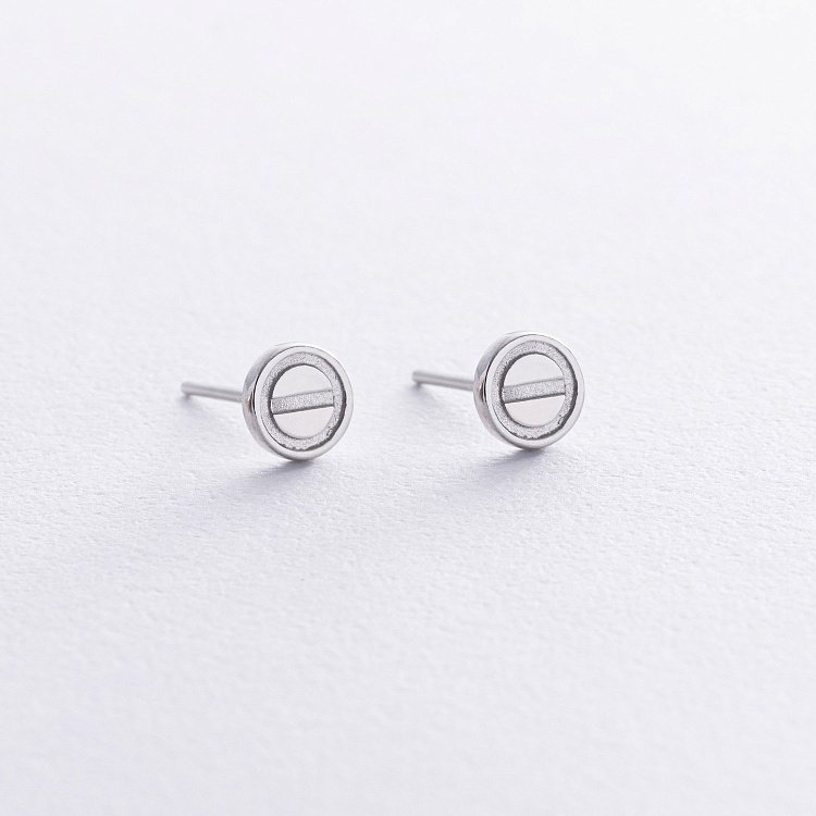 Срібні сережки - пусети "Love" 123112 від ювелірного магазину Онікс