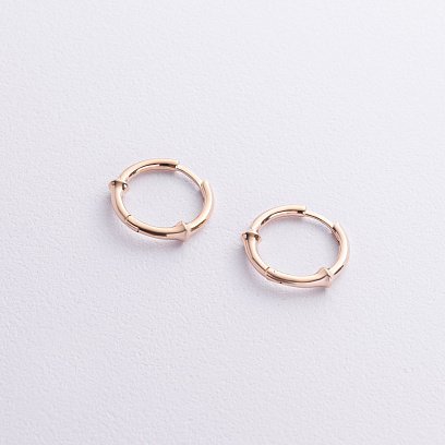 Серьги - кольца "Bamboo" в красном золоте с09141 №2