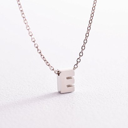 Серебряное колье с буквой "Е" 1105 Е