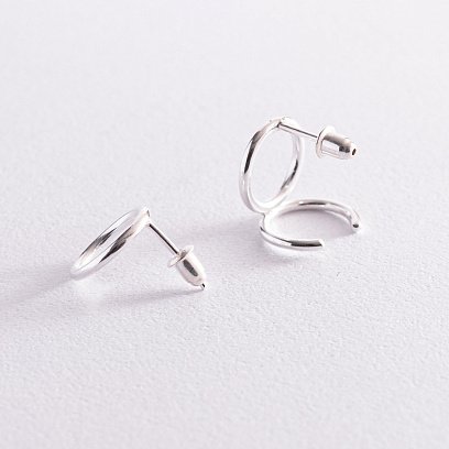 Срібні сережки - пусети "Виняткові" 123183 №5