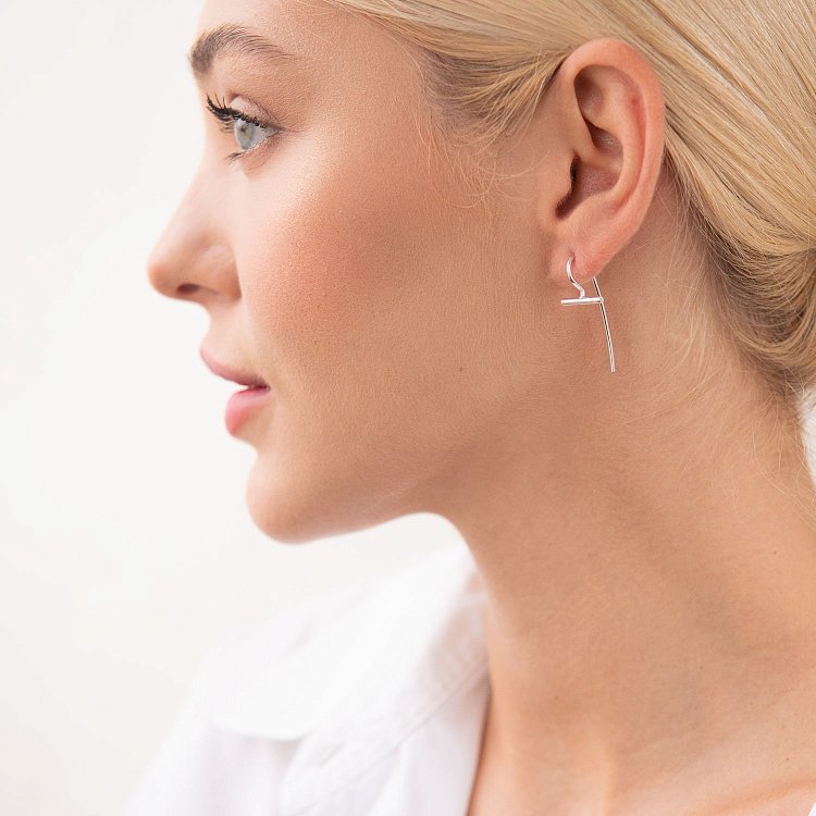 Срібні сережки "Беннет" 122996 від ювелірного магазину Онікс - 2