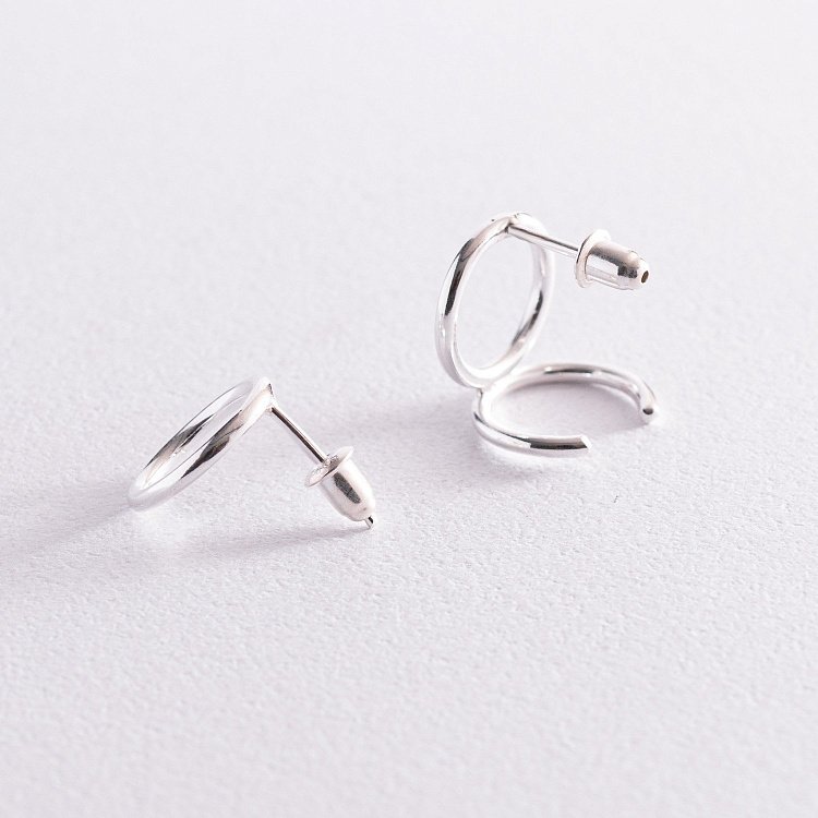 Срібні сережки - пусети "Виняткові" 123183 від ювелірного магазину Онікс - 4