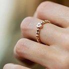 Золотое кольцо с сердечком (фианит) к06180 от ювелирного магазина Оникс - 4