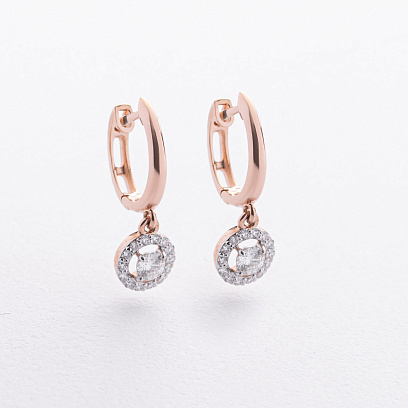 Золотые серьги с бриллиантами 23099аг