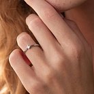 Помолвочное серебряное кольцо с фианитом 595 от ювелирного магазина Оникс - 5
