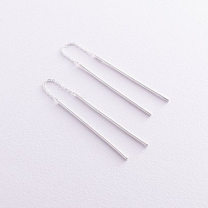 Срібні сережки - протяжки 122801 №2