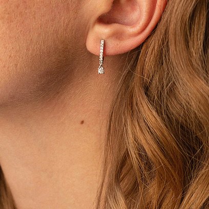 Золоті сережки з діамантами сб0180са №2