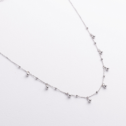 Кольє "Кульки" у білому золоті кол02609