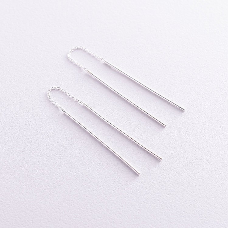 Срібні сережки - протяжки 122801 від ювелірного магазину Онікс - 2