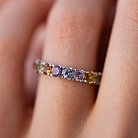 Золотое кольцо с разноцветными сапфирами кб0490gl от ювелирного магазина Оникс - 5