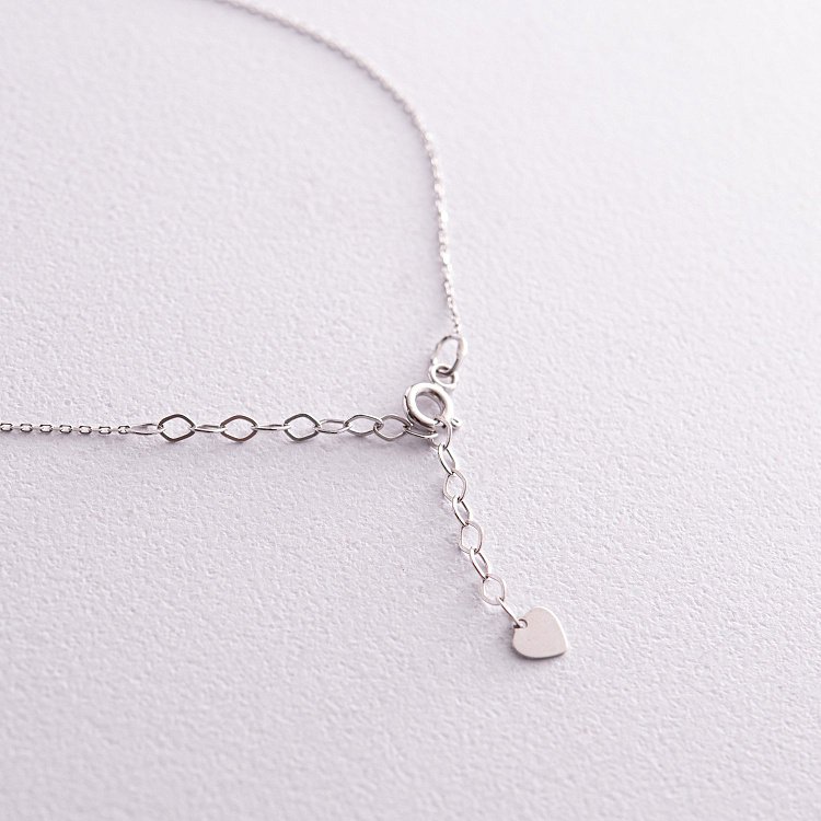 Колье "С Украиной в сердце" в белом золоте (голубая и желтая эмаль) кол02306 от ювелирного магазина Оникс - 5