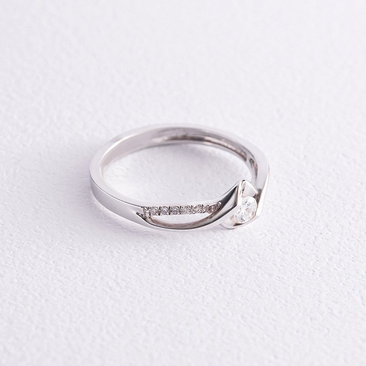 Заручальна каблучка в білому золоті з діамантами к0009sh - 2 Заручальна каблучка в білому золоті з діамантами к0009sh від ювелірного магазину Онікс - 2