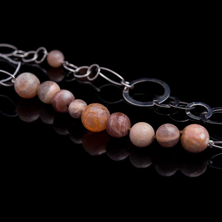 Намисто з агатом і коралом 924бу25 - 1 Намисто з агатом і коралом 924бу25 від ювелірного магазину Онікс - 1