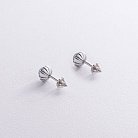 Срібні сережки - пусети з сапфіром нано 122081 от ювелирного магазина Оникс - 1