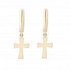 Золоті сережки з хрестиками с05622 от ювелирного магазина Оникс