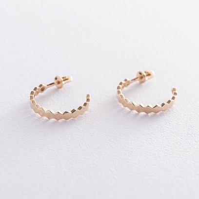 Сережки - пусети "Грані" в жовтому золоті с07197 №4