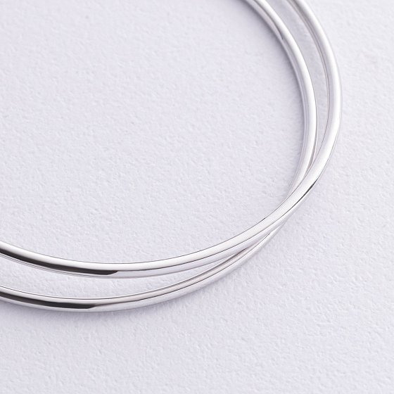 Сережки - кільця в білому золоті (5.3 см) с08532 №5