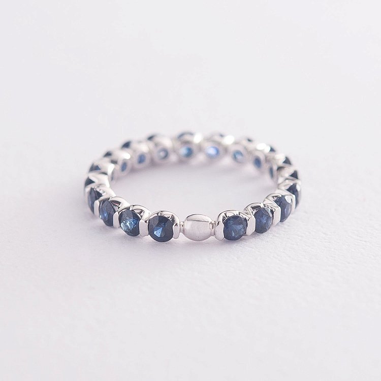 Золота каблучка з сапфірами кб0263ar від ювелірного магазину Онікс - 2