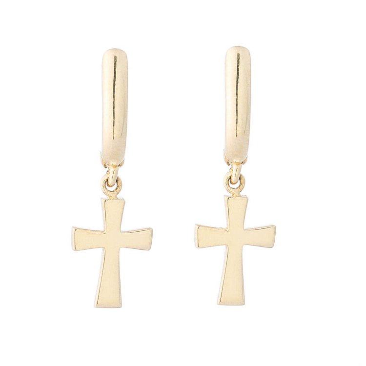 Золоті сережки з хрестиками с05622 від ювелірного магазину Онікс