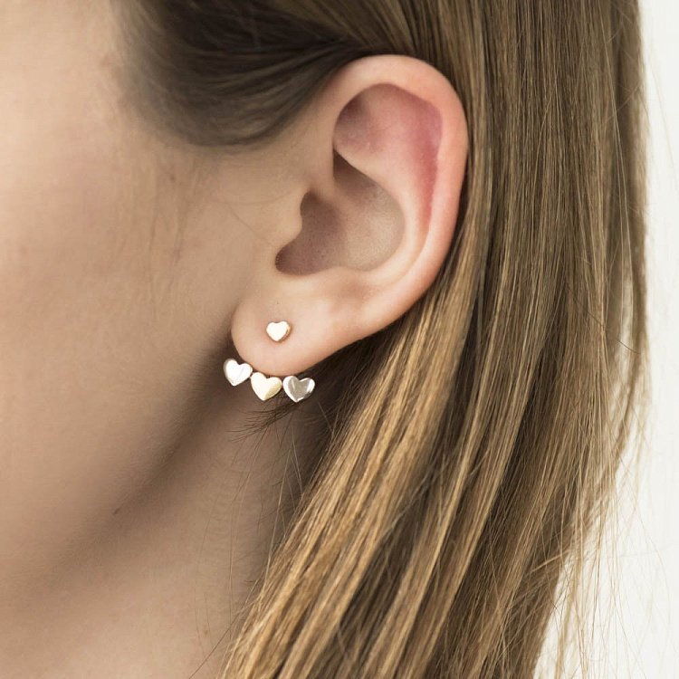 Золоті сережки-пусети "Сердечка" с05551 від ювелірного магазину Онікс - 7