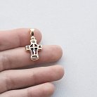 ﻿ Золотий православний хрестик з емаллю "Спаси і Збережи" п03076 от ювелирного магазина Оникс - 2