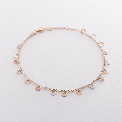 Золотой браслет с кружочками б04182