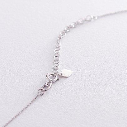 Серебряное колье с одним фианитом 18791 №4