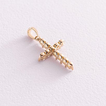 Золотой крестик с бриллиантами пб0279ri №4