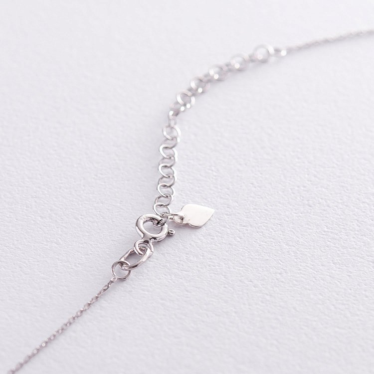 Серебряное колье с одним фианитом 18791 от ювелирного магазина Оникс - 3