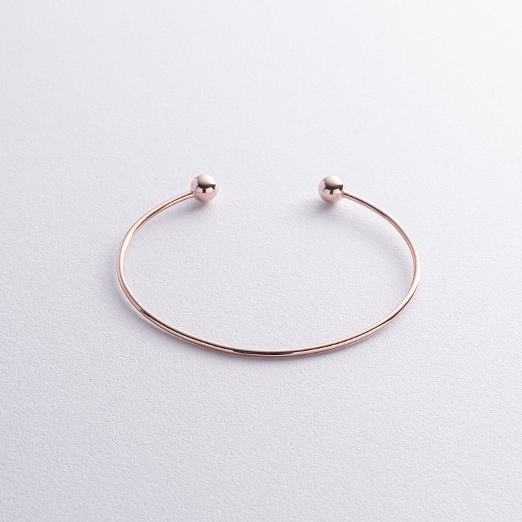 Жорсткий браслет "Кульки" (червоне золото) б05473 від ювелірного магазину Онікс - 6