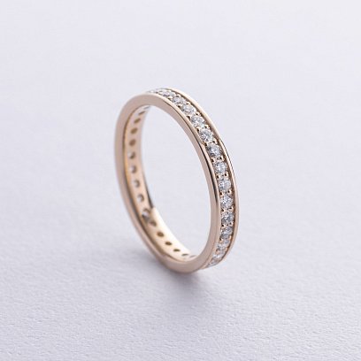 Обручальное кольцо с дорожкой бриллиантов (желтое золото) 239051621