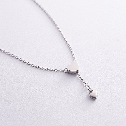 Серебряное колье "Сердечко" (регулируемая длина) OR121165 №3